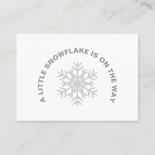 小さなスノーフレークの赤ちゃんシャワーを持って来て下さい本 エンクロージャーカード (裏面)