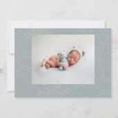 小さなスノーフレークの赤ちゃんシャワーサンキューカード (裏面)