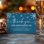 小さなスノーフレークの赤ちゃんシャワーサンキューカード エンクロージャーカード