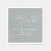 小さなスノーフレークの赤ちゃんシャワーパーティー スタンダードカクテルナプキン (正面)