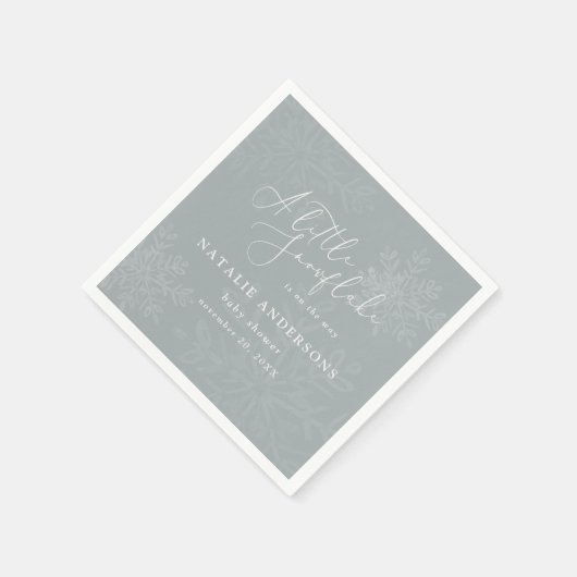 小さなスノーフレークの赤ちゃんシャワーパーティー スタンダードカクテルナプキン (角)