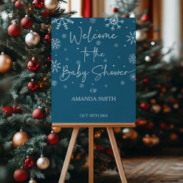 小さなスノーフレークの赤ちゃんシャワー歓迎ポスター ポスター