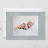 小さなスノーフレークの青い冬の写真エレガント誕生 (裏面)