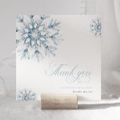 小さなスノーフレークの青い赤ちゃんシャワーサンキューカード サンキューカード
