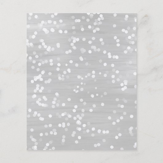 小さなスノーフレークグレーベビーシャワー招待状 (裏面)