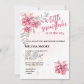 小さなスノーフレークピンクのスノーフレークピンクポインセチア 招待状 (正面)