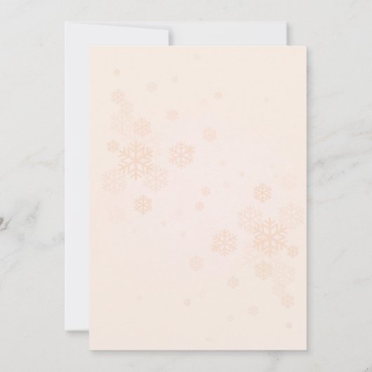 小さなスノーフレークピンクのスノーフレークピンクポインセチア 招待状 (裏面)