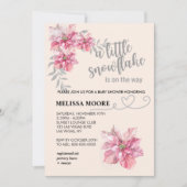 小さなスノーフレークピンクのスノーフレークピンクポインセチア 招待状 (正面)