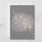 小さなスノーフレークピンクのスノーフレークピンクポインセチア 招待状 (裏面)