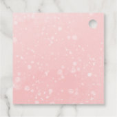 小さなスノーフレークピンクベビーありがとうメッセージカード フェイバータグ (裏面)
