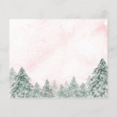 小さなスノーフレークピンクベビーシャワーアドバイスカード (裏面)