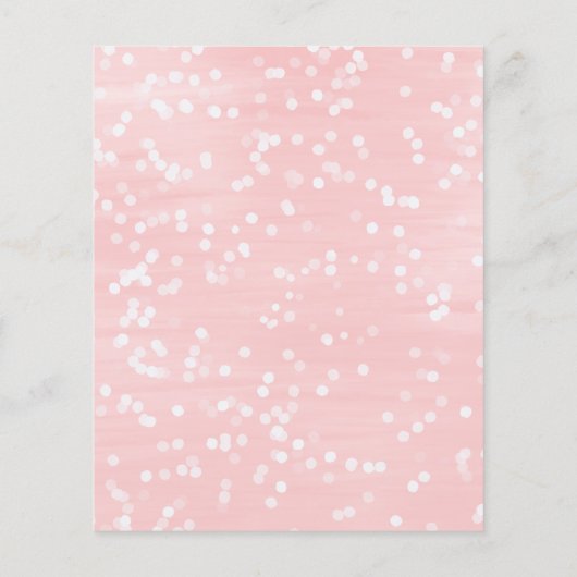 小さなスノーフレークピンクベビーシャワー招待状 (裏面)