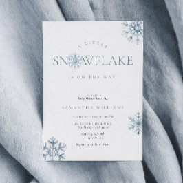 小さなスノーフレークブルーベビーシャワー招待状 招待状