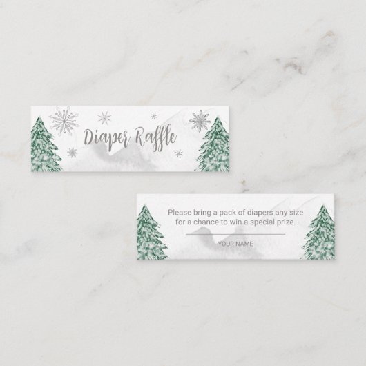 小さなスノーフレークベビーおむつラッフル スキニー名刺 (正面/裏面)