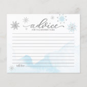 小さなスノーフレーク予算ベビーシャワーアドバイスカード (正面)