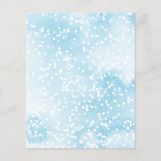 小さなスノーフレーク予算ベビーシャワー招待状 (裏面)