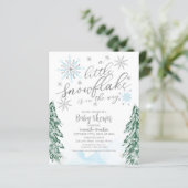 小さなスノーフレーク予算ベビーシャワー招待状 (スタンド正面)