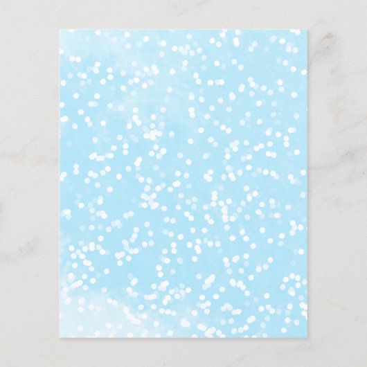 小さなスノーフレーク予算ベビーシャワー招待状 (裏面)