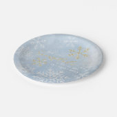小さなスノーフレーク冬のベビーシャワープレート ペーパープレート (アングル)