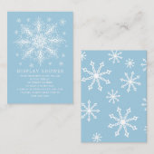 小さなスノーフレーク冬の赤ちゃんシャワー表示シャワー エンクロージャーカード (正面/裏面)