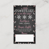 小さなスノーフレーク女の子冬の赤ちゃんシャワーおむつ エンクロージャーカード (正面)