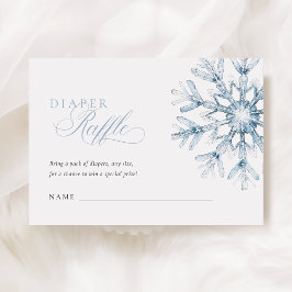 小さなスノーフレーク少年の赤ちゃんシャワーおむつラッフル エンクロージャーカード
