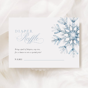 小さなスノーフレーク少年の赤ちゃんシャワーおむつラッフル エンクロージャーカード