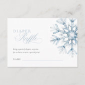 小さなスノーフレーク少年の赤ちゃんシャワーおむつラッフル エンクロージャーカード (正面)