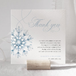 小さなスノーフレーク少年の赤ちゃんシャワーサンキューカード サンキューカード