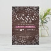 小さなスノーフレーク梅素朴木の赤ちゃんシャワー 招待状 (スタンド正面)