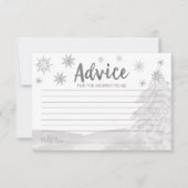 小さなスノーフレーク灰色のベビーシャワーアドバイスカード 招待状 (正面)