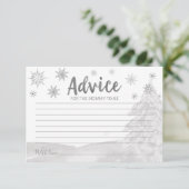 小さなスノーフレーク灰色のベビーシャワーアドバイスカード 招待状 (スタンド正面)