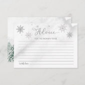 小さなスノーフレーク灰色のベビーシャワーアドバイスカード 招待状 (正面/裏面)