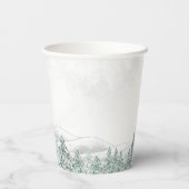 小さなスノーフレーク灰色のベビーシャワー紙カップ 紙コップ (裏面)