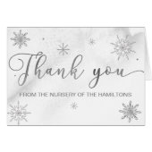 小さなスノーフレーク灰色の赤ちゃんシャワーありがとう (正面横)