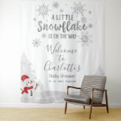 小さなスノーフレーク灰色の赤ちゃんシャワーの背景 タペストリー (インサイチュ)