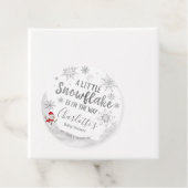 小さなスノーフレーク灰色の赤ちゃんシャワーメッセージカード フェイバータグ (インサイチュ)