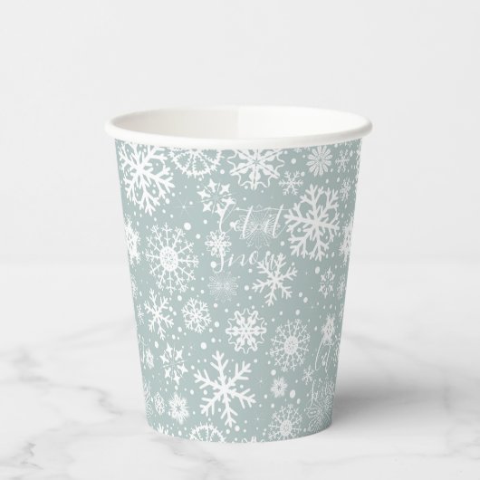 小さなスノーフレーク紙カップがそれを雪に任せる 紙コップ (左)