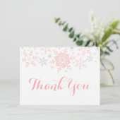 小さなスノーフレーク赤ちゃんシャワーありがとう サンキューカード (スタンド正面)