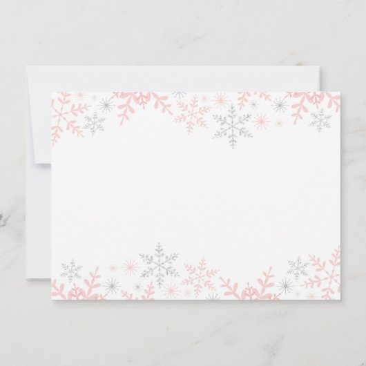 小さなスノーフレーク赤ちゃんシャワーありがとう サンキューカード (裏面)