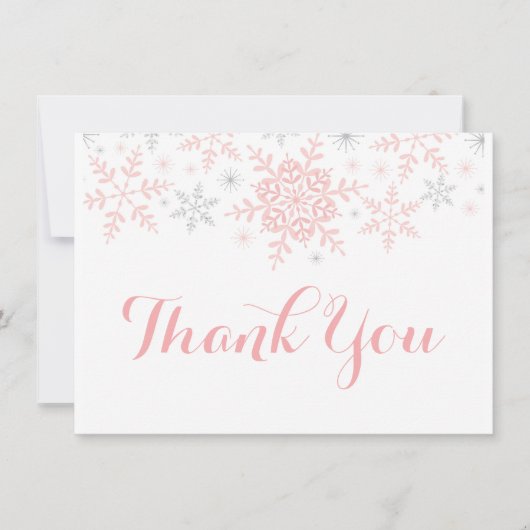 小さなスノーフレーク赤ちゃんシャワーありがとう サンキューカード (正面)