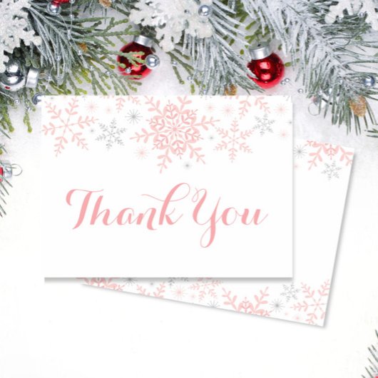 小さなスノーフレーク赤ちゃんシャワーありがとう サンキューカード