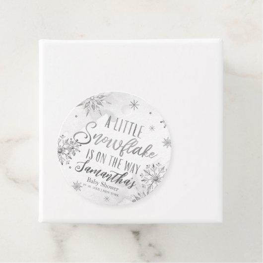 小さなスノーフレーク赤ちゃんシャワーありがとう フェイバータグ (インサイチュ)
