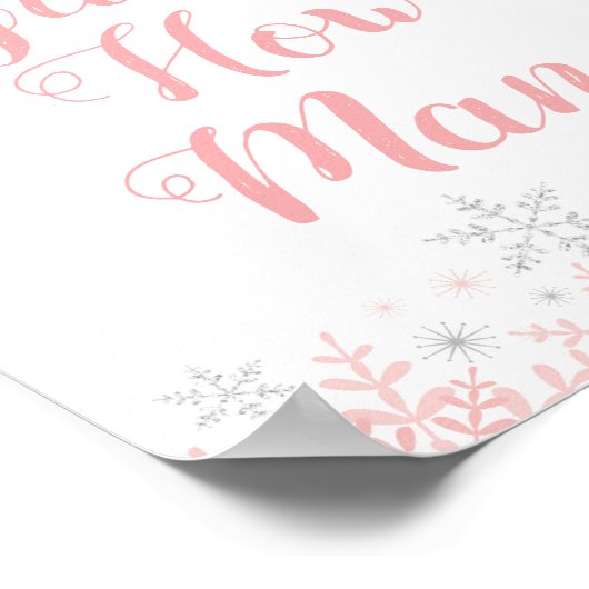 小さなスノーフレーク赤ちゃんシャワーは、ゲームの数を推測 ポスター (角)