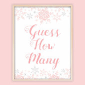 小さなスノーフレーク赤ちゃんシャワーは、ゲームの数を推測 ポスター