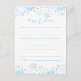 小さなスノーフレーク赤ちゃんシャワーアドバイスの言葉 アドバイスカード