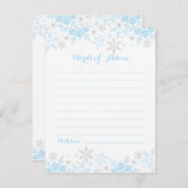 小さなスノーフレーク赤ちゃんシャワーアドバイスの言葉 アドバイスカード (正面/裏面)
