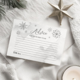 小さなスノーフレーク赤ちゃんシャワーアドバイスカード 招待状