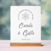 小さなスノーフレーク赤ちゃんシャワーカード&ギフトサイン アクリルサイン (ニュートラル)