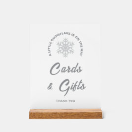 小さなスノーフレーク赤ちゃんシャワーカード&ギフトサイン アクリルサイン